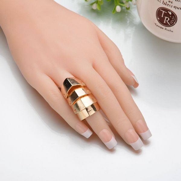 

new arrival 3 colors big size knuckle rings for women punk style metal armor ring wholesale r457, Silver