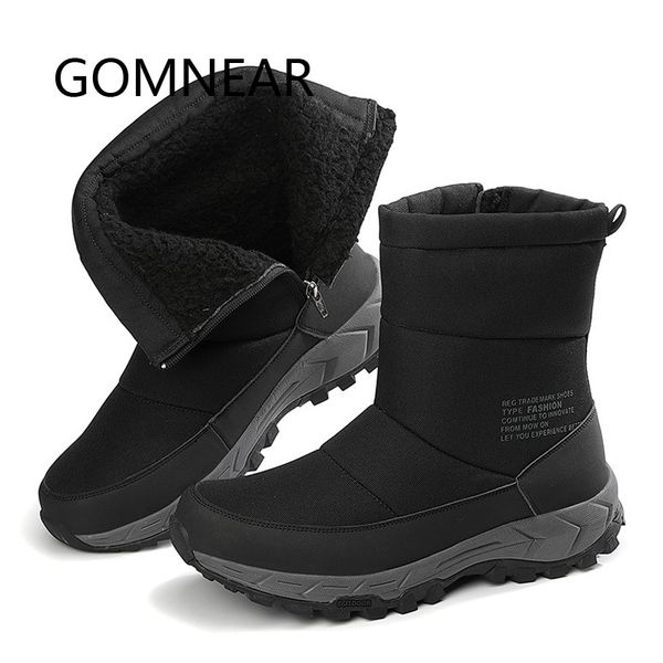 

gomnear winter hiking boots hunting black snow trekking boots men breathable hiking shoes outdoor mountain climbing shoes male