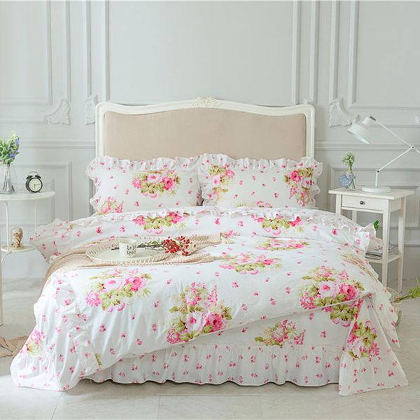 Pink Green Purple 100 Cotton Girls Queen King Size Bedding Set