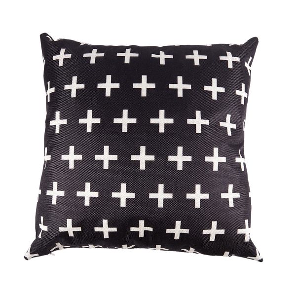 

pillow case black and white pattern pillow case cotton linen print 45x45cm geometric euro