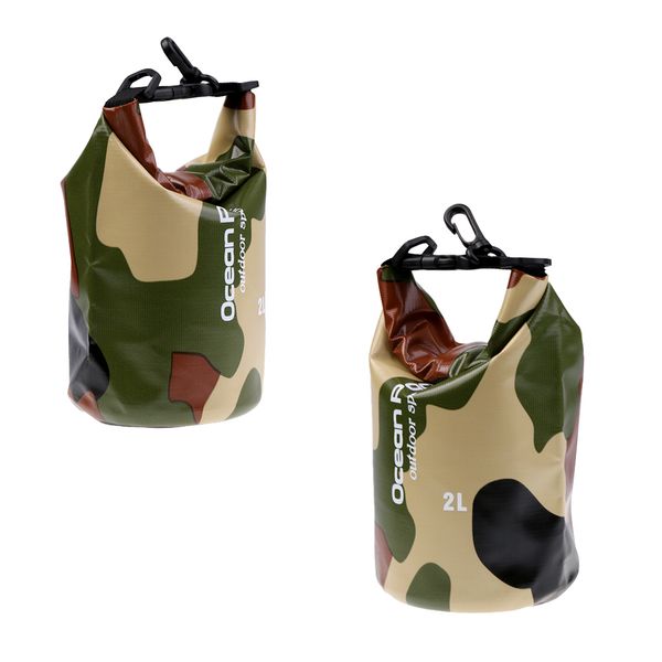 

2pcs waterproof dry bag outdoor sports swimming rafting kayaking boating 2l