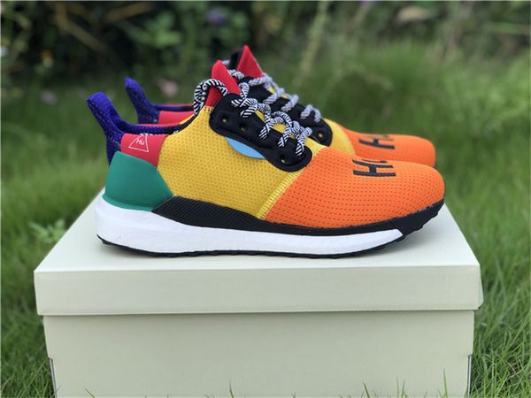 

2019 Best Pharrell Williams Solar Hu Glide Hu Trail Black White Human Race BB8042 Men Women Running Shoes Authentic Sneakers With Box