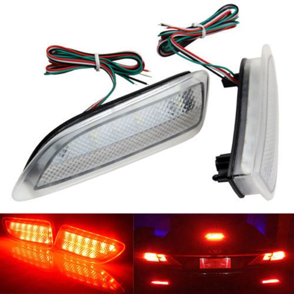 

2x 3528smd clear lens led rear reflector bumper brake slight turn signal fog lamp for ct200h corolla 2011-2013