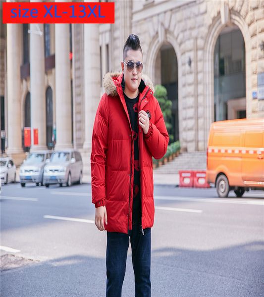 

new high qrrival down jacket fur collar hoodie men fashion thick casual super large coat plus size -7xl8xlxl10xl11xl12xl13xl, Black