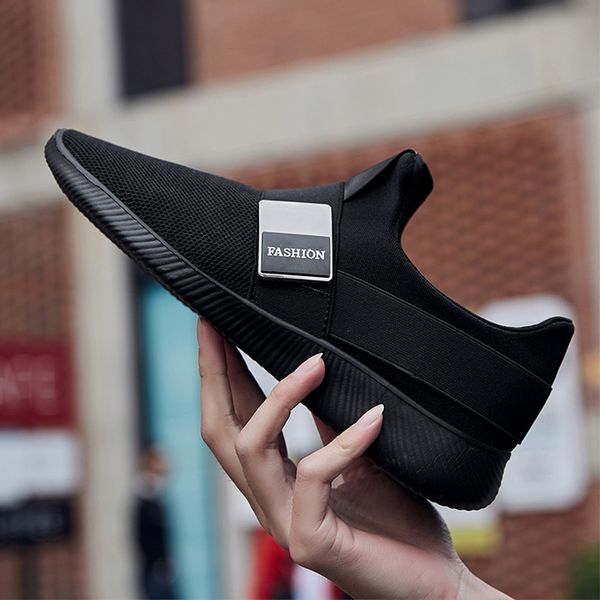 

surom lightweight breathable mesh shoes men 2020 spring new fashion sneakers, Black