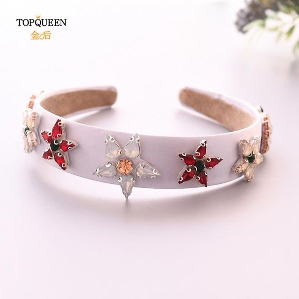 

ueen fg01 baroque headband luxury pink crystal tiara queen headband sparkly rhinestone hairband wedding hair accessories