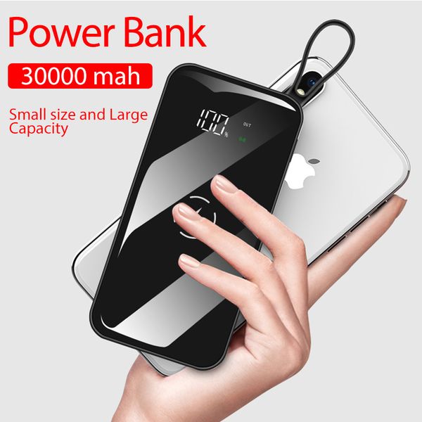 

30000 mah dual usb wireless power bank waterproof full screen portable for all phone fast charging external battery powerbank