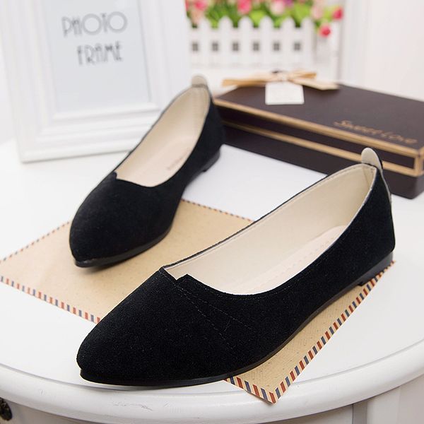 

35-40 women flats slip on flat shoes candy color woman boat shoes black loafers faux suede ladies ballet flats