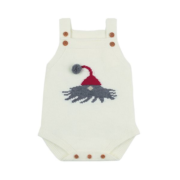 

fashion Christmas Baby romper Girls boys Knitted Strap Triangle Climbing Clothes Hair ball nose sweater