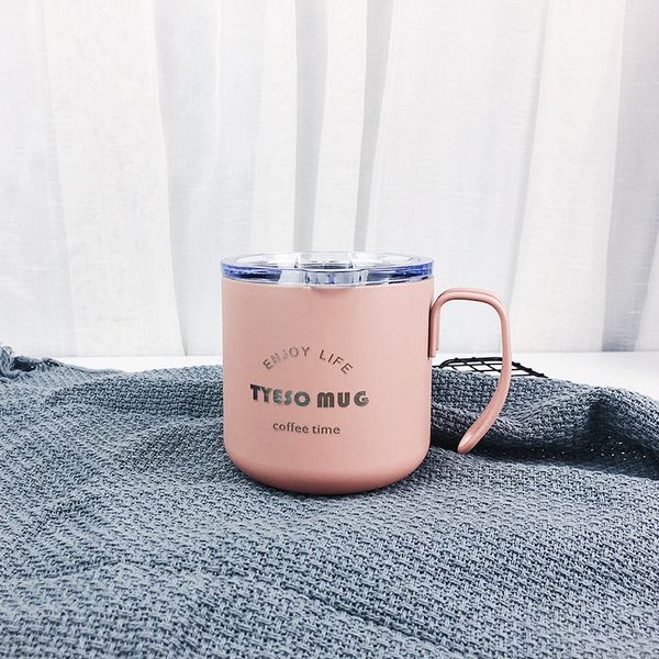 

pink korean version of stainless steel mug student office milk coffee cup fresh couple mug drinking water cup