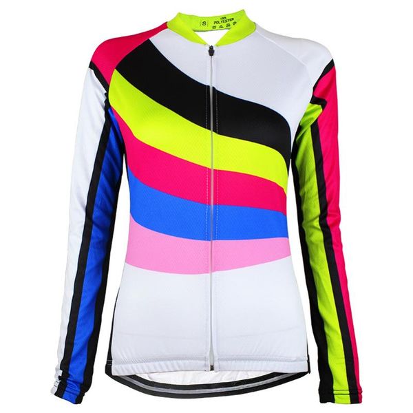 

hirbgod 2020 новая радуга полоса велоспорт джерси женщины с длинным рукавом велосипед одежда легкие dh велосипед рубашка wear команды велоси, Black;red