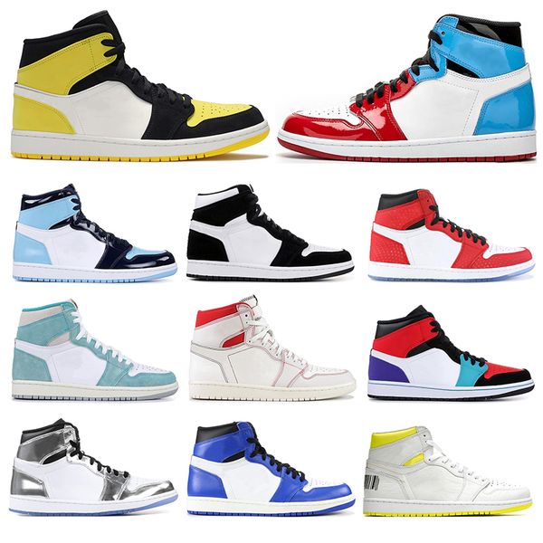 

new arrivel mens basketball shoes 1s obsidian fearless unc yellow satin shattered backboard kowhi leonard womens sports sneakers size 5.5-12