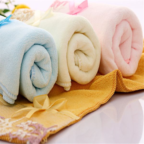 

2pcs/lots lace border embroidery face hand towel microfiber towels bathroom elegant pattern floral towels