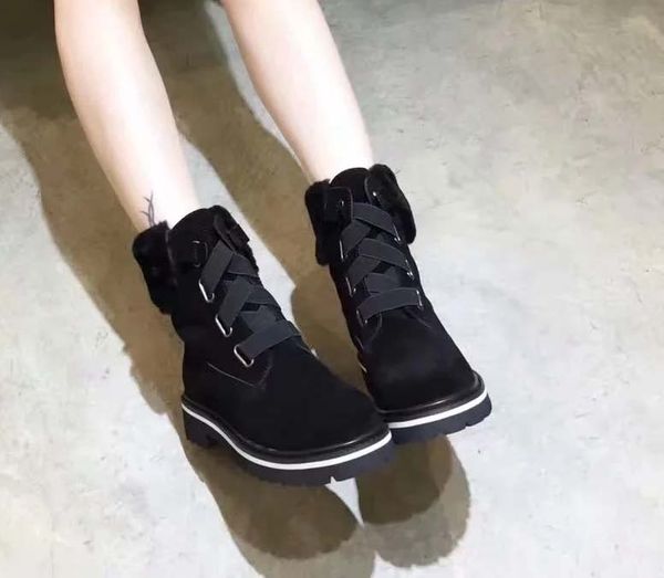 

dhl)woman designer boots martin desert boot flamingos love arrow medal 100% real leather coarse size eu35-40 with box u2407, Black