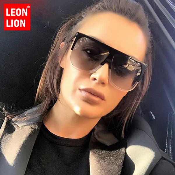 

leonlion 2020 summer sunglasses women retro square gradient oversized sun glasses fashion outdoor feminino uv400, White;black