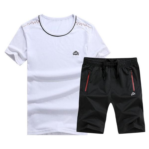 

tracksuit men summer linen short set men brand tshirt men breathable casual beach set  -6xl 2019 t-shirt suit fashion suit vintage, Gray