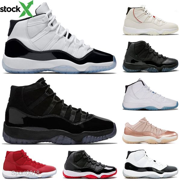 

wholesale concord 45 11 11s men women basketball shoes platinum tint cap and gown gamma legend blue bred sprots sneaker trainer size 36-47, Black