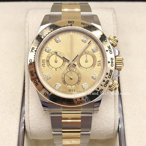 

2020 men's no chronograph 18kt yellow gold and stainless steel diamond champagne index 116523 automatic watch men's watch latest r, Slivery;brown