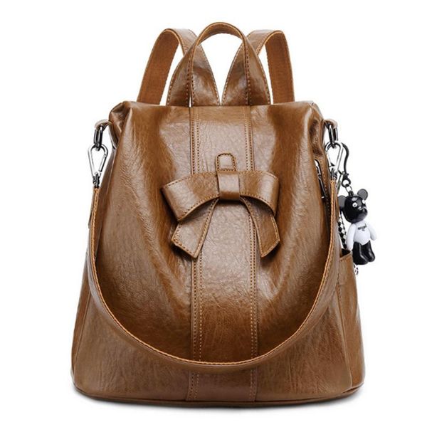 

2020 fashion anti-theft backpack female new korean version of the versatile multi-purpose cute bow backpack travel bag