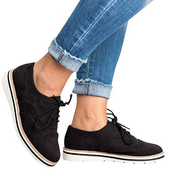 

shujin rubber brogue shoes woman platform oxfords british style creeperscasual women shoes 5 colors espadrilles, Black
