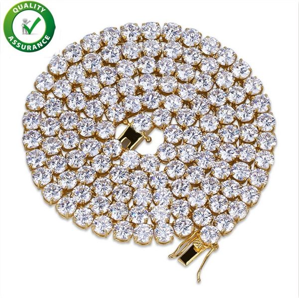 

iced out chains hip hop jewelry luxury designer necklace diamond cuban link tennis chain micro paved bling cz men women wedding accessories, Black