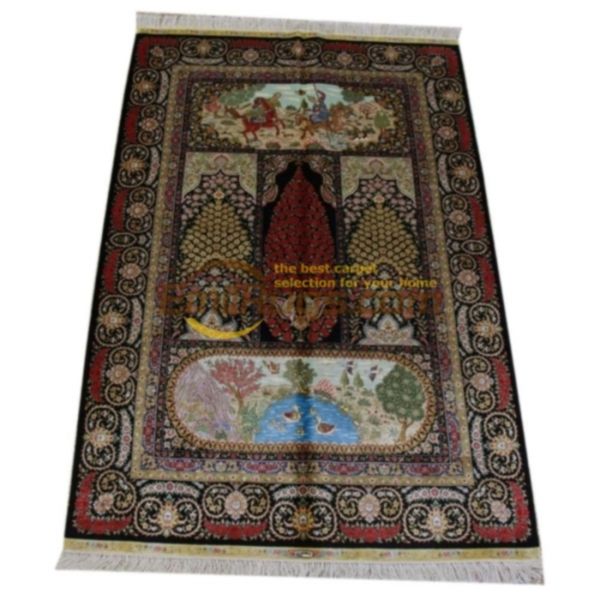 

natural silk hand knotted turkish floral rugs persian carpet