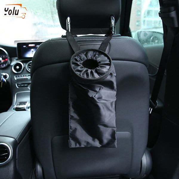 

yolu car trash bag garbage can dust rubbish bin box auto seat back bag hanging black/blue/red/orange/yellow/pink/rose red