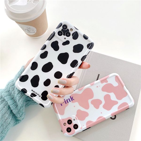 

imd dalmatian dots milk dog pattern full cover slim fit mobile phone case cover for iphone 11 pro max 7 8 plus x xr