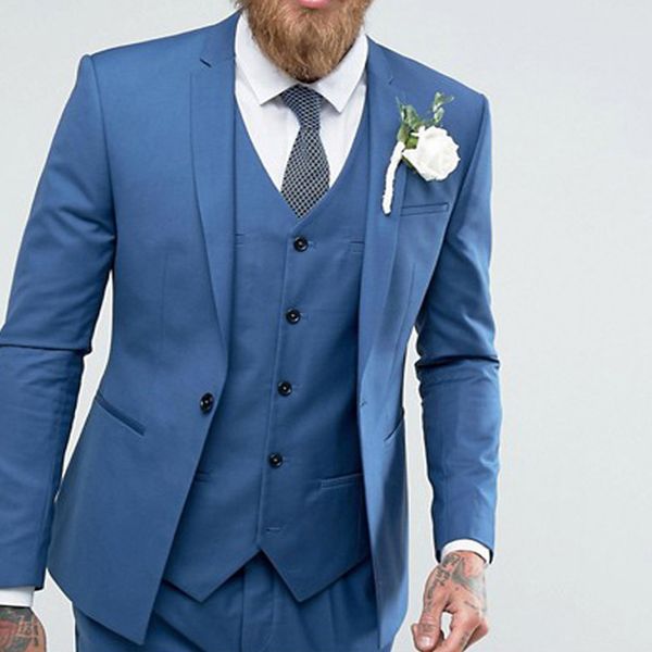 

one button groomsmen notch lapel wedding groom tuxedos men suits wedding/prom/dinner man blazer(jacket+tie+vest+pants) b721, Black;gray