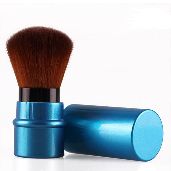 

retractable blush foundation face powder cosmetic makeup brush dark blue
