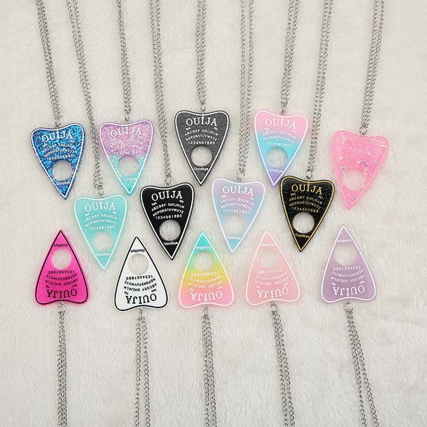 

1pc cute multicolor resin ouija plate necklace for children birthday gift woman jewelry, Silver