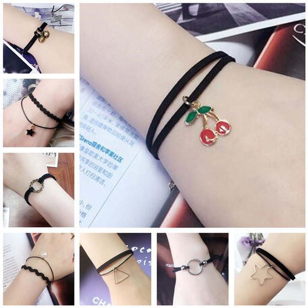 

sweet velvet lace multi-layer bracelet female bracelet jewelry simple loli dab130 charm bracelets jewelry bracelet, Golden;silver