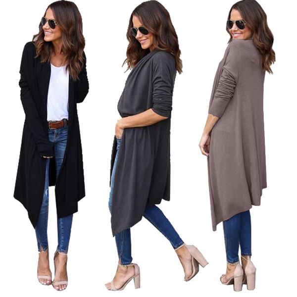 

women solid color cardigan sweater loose long sleeve autumn winter casual clothes famale designer cardign, White;black