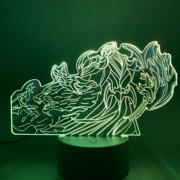 

table lamp league of legends hero god woad king darius skin 3d led night light bedside decor lol nightlight for kids child gift