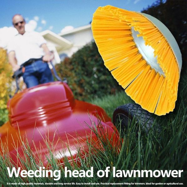 

8 inch steel wire grass trimmer wheel head rounded edge weeding head brush cutter for lawnmower grass dust removal plate