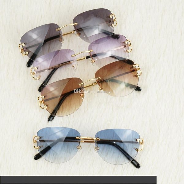 

rimless pilot style sunglasses for men women colorful choice for summer luxury carter glasses super quality wholesale frames, White;black