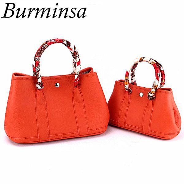 

burminsa genuine leather bags women luxury garden party tote designer handbags female shoulder crossbody bags- 2018