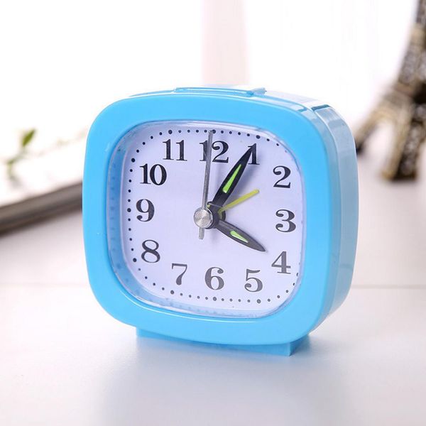 

mini creative lovely square small bed alarm clock compact travel clock portable children student desk watch home decor