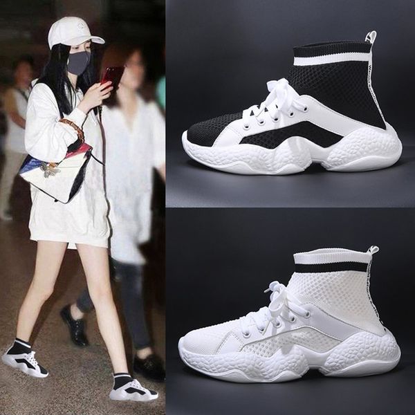 

aleafalling smart women shoes sneakers classical knitting softable tube women flats zapatos mujer girl's shoes, Black