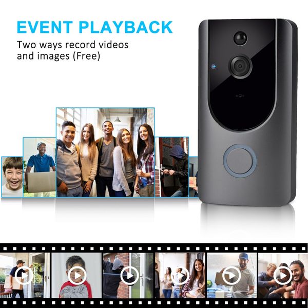 

video doorbell camera visual intercom with chime night vision ip door bell wireless home security cameras