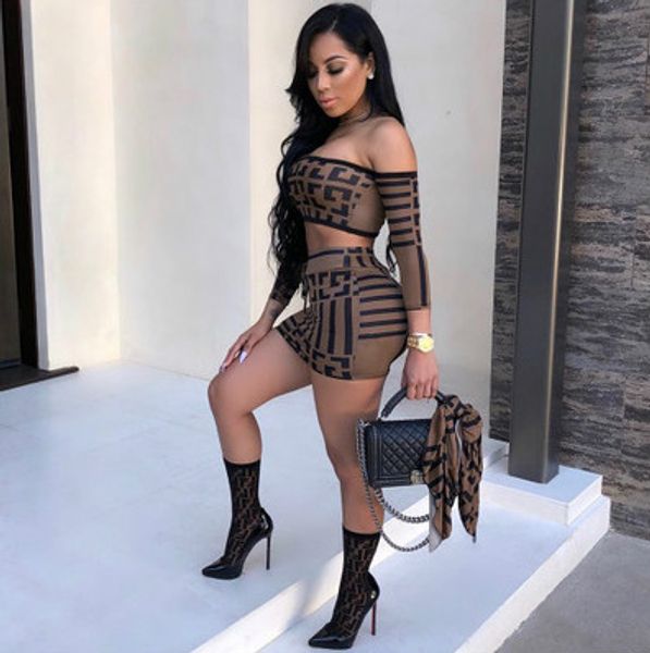 

women 2pcs summer short dress sets letter printing dress womens short + skirts ladys fashion letter and striped print suits selling, White