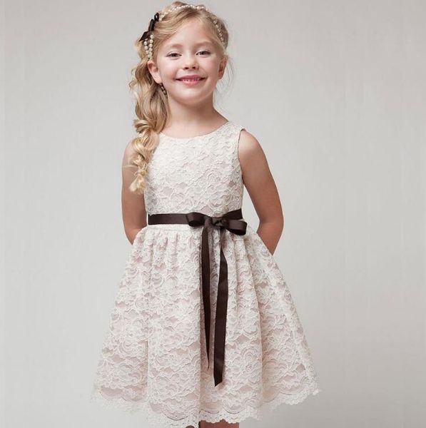 

baby girls lace dress infant girl short sleeve flower party princess skirt dress 3 colors ing, Red;yellow