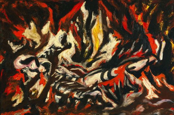 

Jackson Pollock The Flame Home Decor Handpainted &HD Print Oil Paintings On Canvas Wall Art Pictures 191111