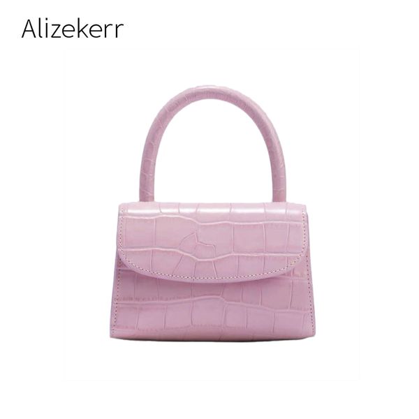 

crocodile pattern women handbags and purses designers candy green small flap tote shoulder bag female bolsas de mujer new