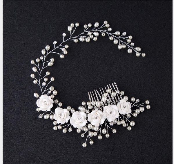 

handmade pearl flower hair belt studio and bride's marriage accessory headband, Slivery;golden