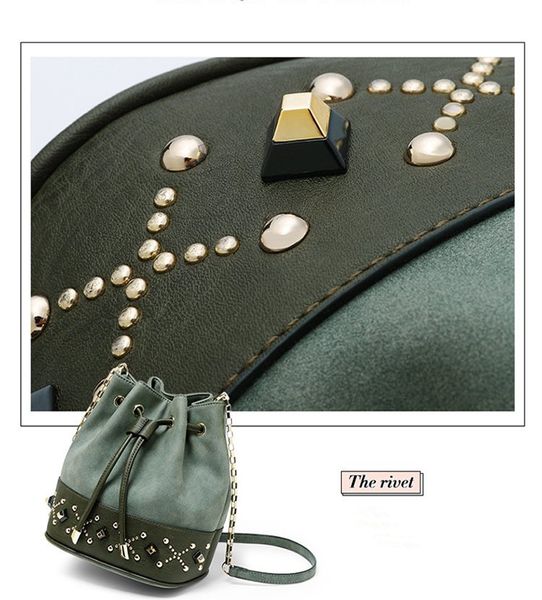 

simple all-match fashion style drawstring bucket bag