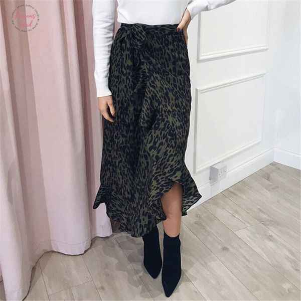 

women skirt leopard print high waist skirt ladies pencil skirts casual loose bodycon skirts for women split wrap, Black