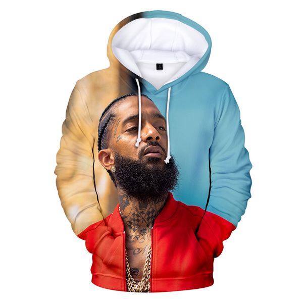 

new 3d men hoodie nipsey hussleprint print sweatshirt women hoodies warm leisure couple clothes boy/girl streetwear 4xl, Black
