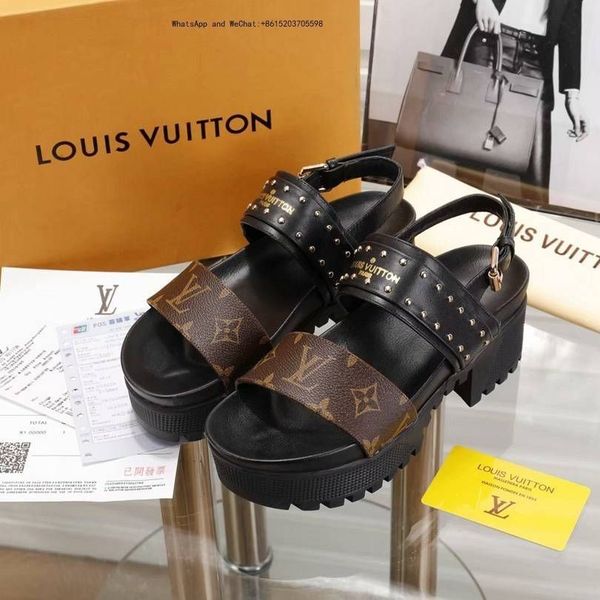 

brand 2019 riveted sports sandals and women's leisure fashion leather outdoor beach women shoes, Black
