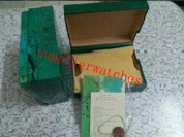 

Free shipping Luxury watch Mens For Rolex Watch Box Original Inner Outer Womans Watches Boxes Men Wristwatch Green box booklet card 803